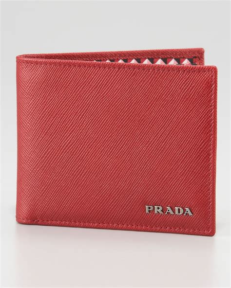 wallet prada red|Prada billfold wallet.